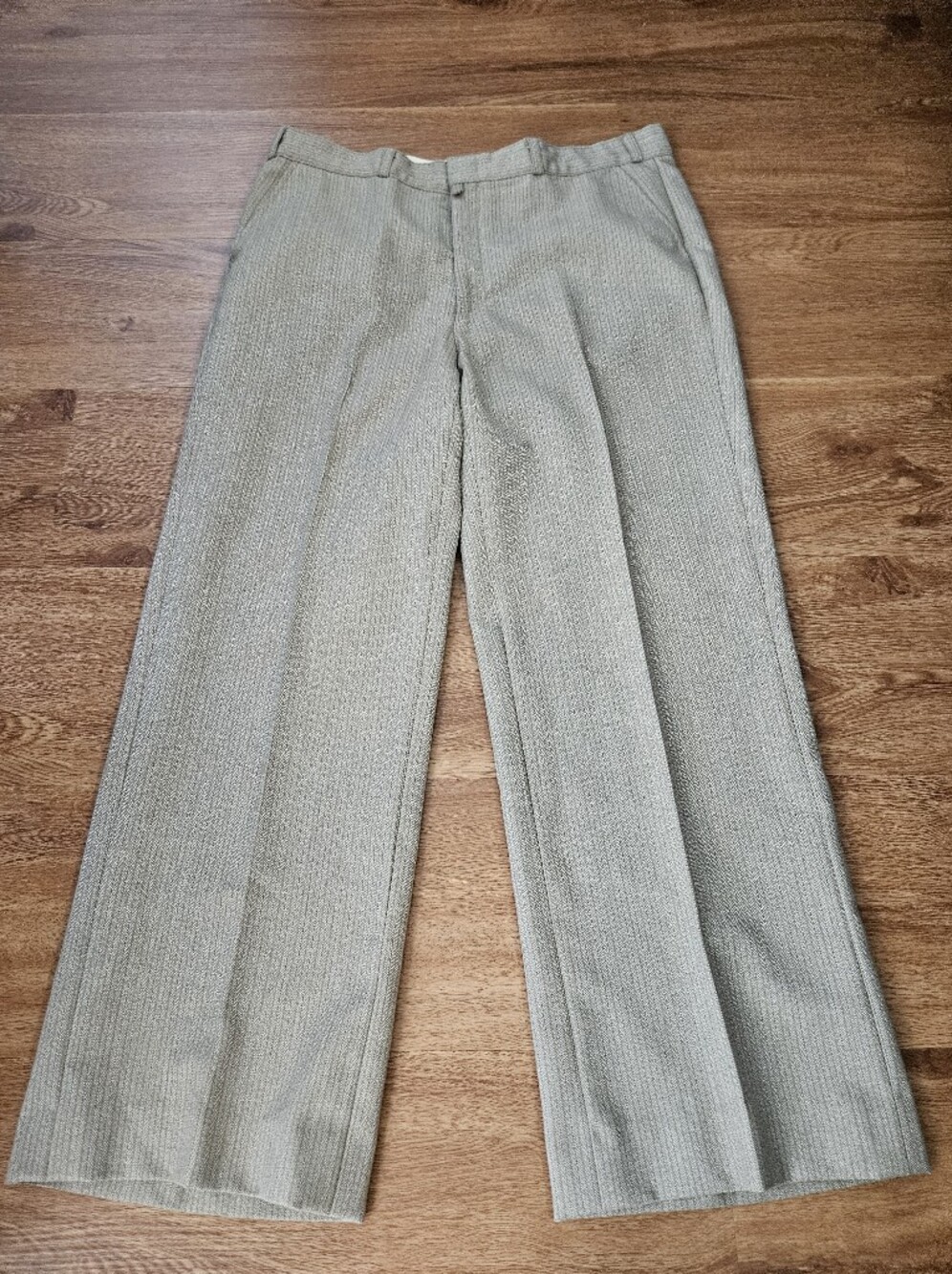 Vintage Womens Dress Pants in Light Gray - Classic Straight Fit